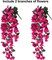 Artificial Fake Hanging Flowers Plants for Outdoor Outside Decor, 2 PCS Faux Silk Bougainvillea Long Vines UV Resistant Realistic Faux Hanging Flower for Home Porch Patio Balcony Yard, Hotpink